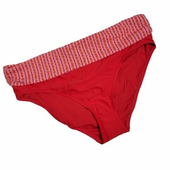 Ellen Tracy Red & Pink Bikini Swim Bottom NEW Women's 14 - Picture 1 of 6